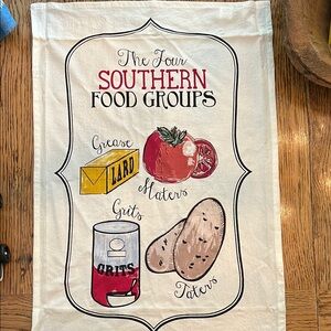 Mud Pie Southern Food Groups Linen Kitchen Towel